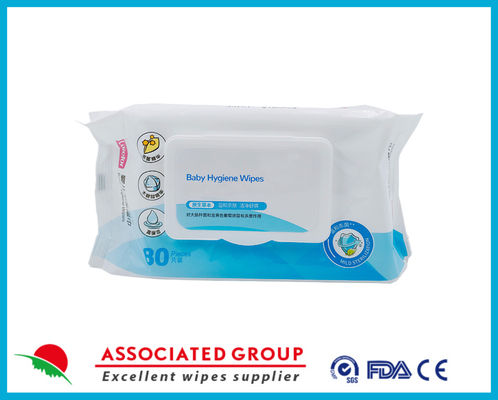 Vải tự nhiên có thể phân hủy sinh học khăn lau trẻ em ướt với nắp 80pcs