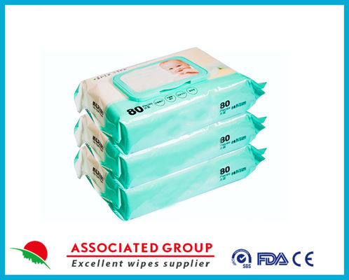 Không có nhựa không có mùi thơm Hypoallergenic Baby Wet Wipes 99,9% Nước dựa trên da nhạy cảm